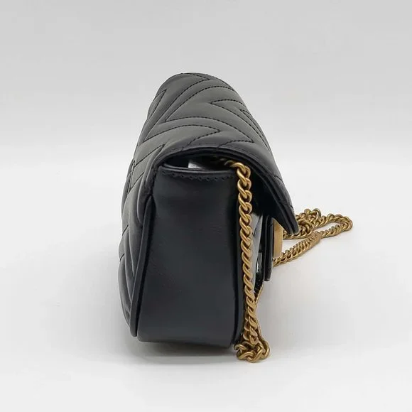 100% Authentic Gucci Marmont GG Quilted Super Mini Shoulder & Clutch Bag - Picture 6 of 13